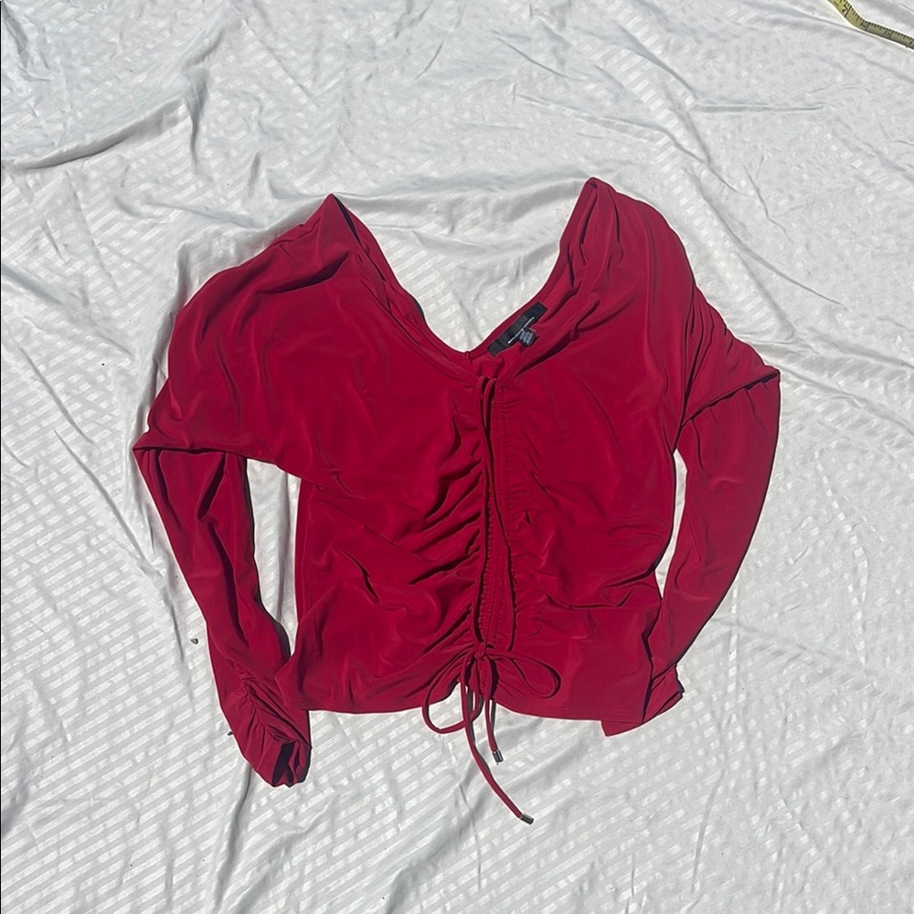 Elegant Red Ruched Top